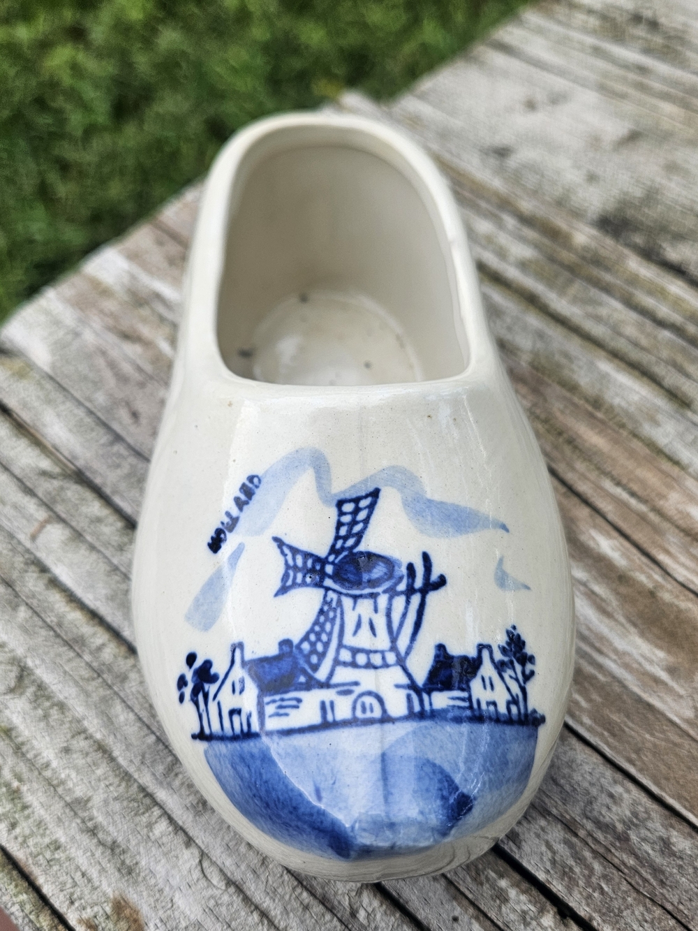 Vintage 1970's Porcelain Bloom-Rite Dutch Shoe planter
